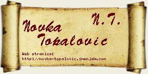Novka Topalović vizit kartica